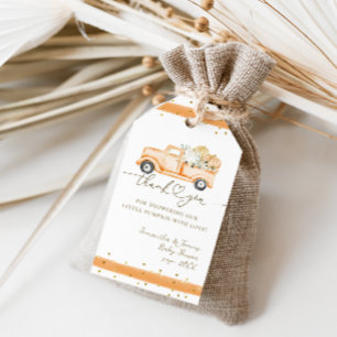 Etiquetas Para Regalos Camión de calabaza Baby Shower otoño moderno