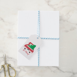 Etiquetas Para Regalos Camión rojo con árbol de Navidad