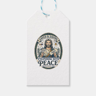 Etiquetas Para Regalos Camiseta de Jesús Cupón Ahorro Frugal Diseño Basad