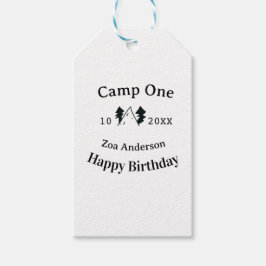 Etiquetas Para Regalos Camp one happy birthday name date campingadventure