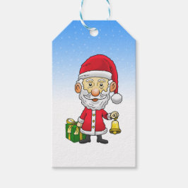 Etiquetas Para Regalos Campana de Navidad con Santa