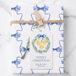 Etiquetas Para Regalos Campanas de Navidad o boda en acuarela