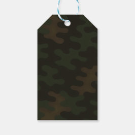 Etiquetas Para Regalos Camuflaje marrón oscuro verde bosque rico terroso