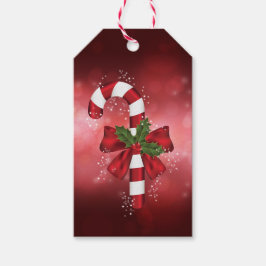 Etiquetas Para Regalos Caña De Velas Rojas En Un Fondo De Bokek Rojo