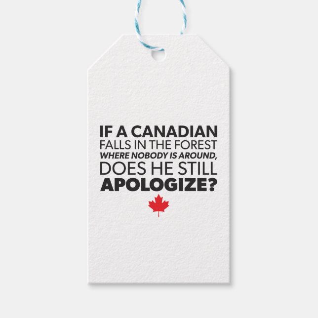 Etiquetas Para Regalos Canadá, humor canadiense - Disculpen - Novedad div (Anverso)