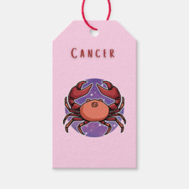 Etiquetas Para Regalos Cáncer Rosa, zodiaco, impresión de signo estelar