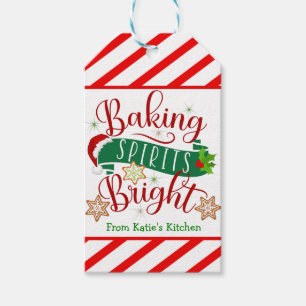 Etiquetas Para Regalos CandyCane Stripe Baking Spirit Bright