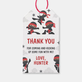 Etiquetas Para Regalos Canto de cumpleaños de Ninja Warrior Martial Arts 