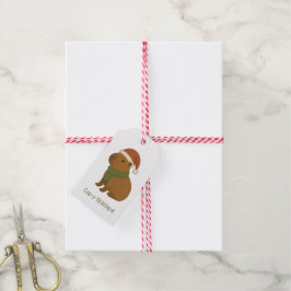 Etiquetas Para Regalos Capibara en Navidades