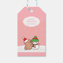 Etiquetas Para Regalos Capibara Y Snowman Cute Navidades