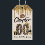 Etiquetas Para Regalos Capítulo 60 Leopard Print 70th Birthday Queen Gold<br><div class="desc">Capítulo 60 Leopard Print Birthday Queen Relieve metalizado dorado y diseño de goteo Purpurina Sassy a 60! con este 60 cumpleaños Diseño con capítulo 70 centrado con Leopard Print Número 60. Texto "Chapter 60" con labios de besos de lápiz labial marrón. La caja de regalo de color negro y oro,...</div>