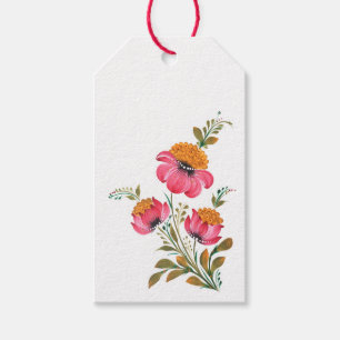 Etiquetas Para Regalos Caprichosa Floral Rosa de Petrykivka
