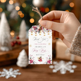 Etiquetas Para Regalos Caprichosa Hada de Invierno Cumpleaños Número Uno 