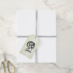 Etiquetas Para Regalos Capricornio del mar Cabra Zodiac Verde