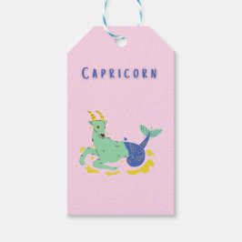 Etiquetas Para Regalos Capricornio rosa, zodiaco, estampado de estrellas