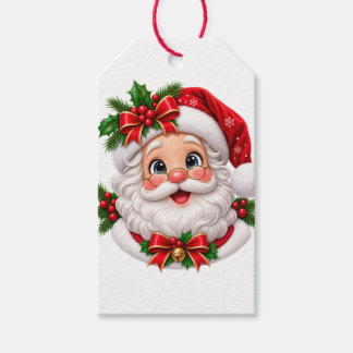 Etiquetas Para Regalos Cara de Santa Adorable