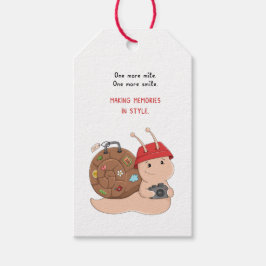 Etiquetas Para Regalos Caracol de Aventura con Cámara Dibujo Animado de V