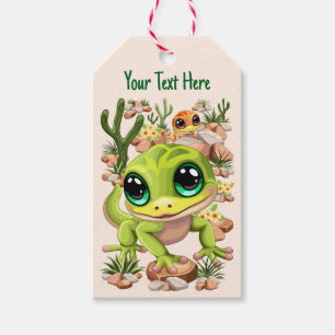 Etiquetas Para Regalos Caracteres de dibujos animados de Baby Geckos Cute