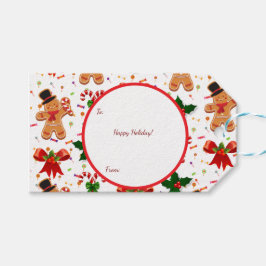 Etiquetas Para Regalos Caramelo de Navidad de Jengibre Cinta