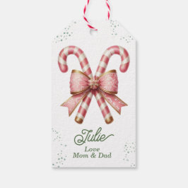 Etiquetas Para Regalos Caramelo Rosa Bonito Feliz Navidad