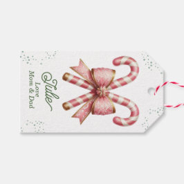 Etiquetas Para Regalos Caramelo Rosa Bonito Feliz Navidad