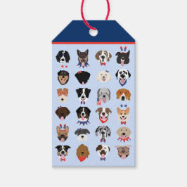 Etiquetas Para Regalos Caras De Perro Del 4 De Julio