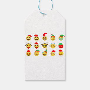 Etiquetas Para Regalos caras felices de emoji navideña
