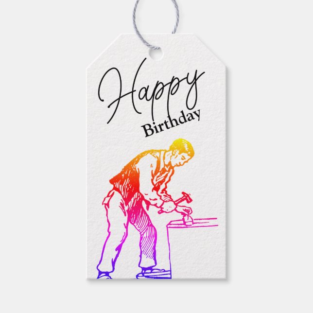 Etiquetas Para Regalos Carpintero (Anverso)