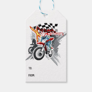 Etiquetas Para Regalos Carreras de Xtreme Motocross Deporte