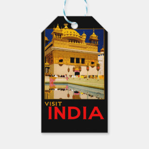 Etiquetas Para Regalos Cartel de viaje a la India arte vintage indio