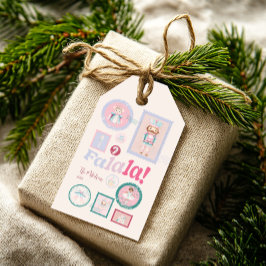 Etiquetas Para Regalos Cascanueces Retro Pastel Navideño Divertido