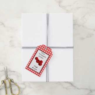 Etiquetas Para Regalos Casero con amor Raspberry Jelly Red Gingham