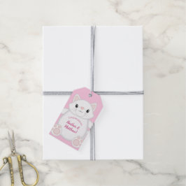 Etiquetas Para Regalos Cat Baby Shower Kitty Pink