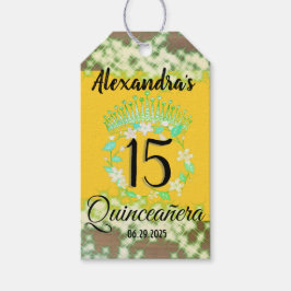 Etiquetas Para Regalos Celebración de Quinceanera elegante de oro de most
