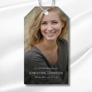 Etiquetas Para Regalos Celebración de Vida Personalizada Moderna Funeral