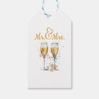 Etiquetas Para Regalos Celebración del Sr. y la Sra. Champagne