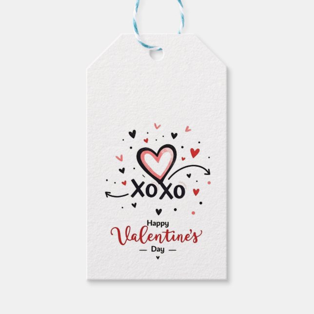 Etiquetas Para Regalos Celebración el día de San Valentín del amor (Anverso)