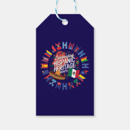 Etiquetas Para Regalos Celebrando Banderas Mes de la Herencia Hispana 