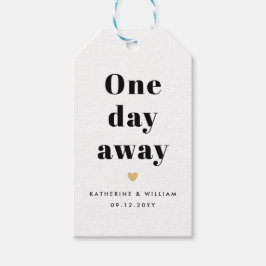 Etiquetas Para Regalos Cena de ensayo de Boda de corazón de oro a un día 