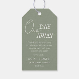 Etiquetas Para Regalos Cena de Ensayo Minimalista Sage a un Día de Distan