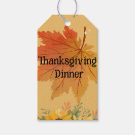 Etiquetas Para Regalos Cena del Día de Acción de Gracias Floral de otoño