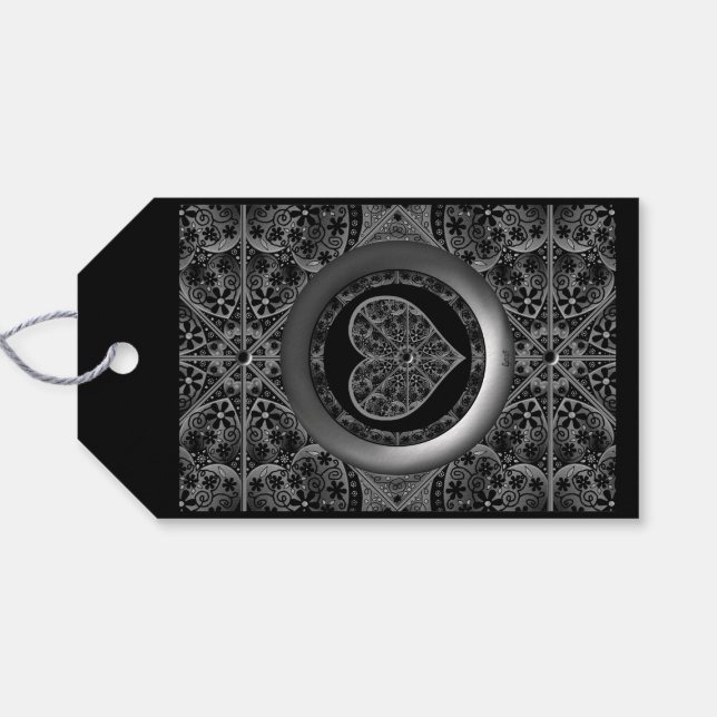 Etiquetas Para Regalos Ceramic Lace Black (Reverso Horizontal)