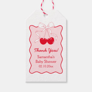 Etiquetas Para Regalos Cereza en la parte superior Favor de Baby Shower