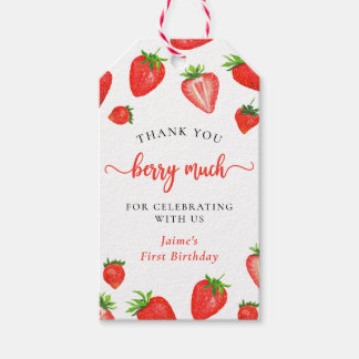 Etiquetas Para Regalos Cerezo de fresa lindo primer cumpleaños gracias Be