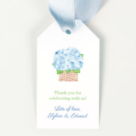 Etiquetas Para Regalos Cesta Chic de Hortensias para Boda de Primavera Ve