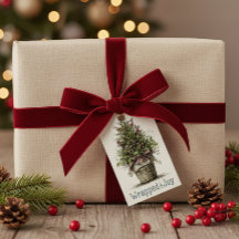 Cesta de árbol de Navidad rústico "envuelto en ale