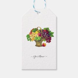 Etiquetas Para Regalos Cesta de fruta de época - personalizada