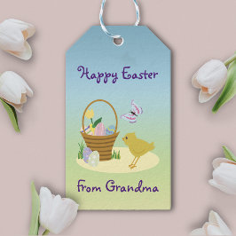Etiquetas Para Regalos Cesta De Pascua Y Chick Infantil