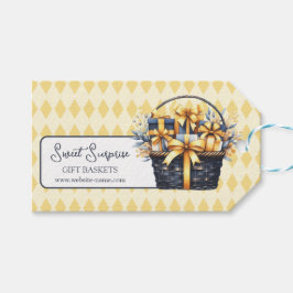 Etiquetas Para Regalos Cesta de regalo amarillo azul de la marina