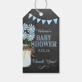 Etiquetas Para Regalos Chalkboard Look Country Mason Jar Flores Azules